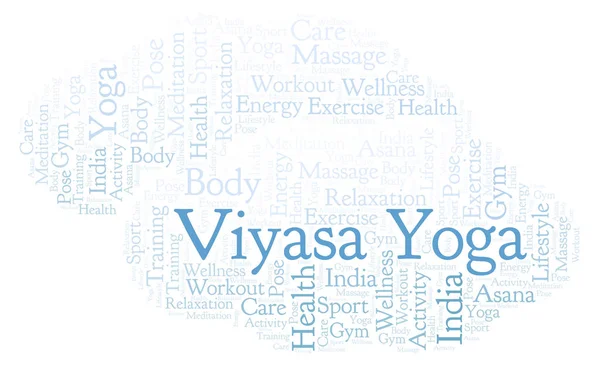Nuvem Palavra Viyasa Yoga Wordcloud Feito Apenas Com Texto — Fotografia de Stock