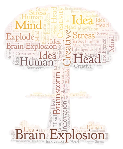 Nube Palabras Explosión Cerebral Wordcloud Hecho Solo Con Texto — Foto de Stock