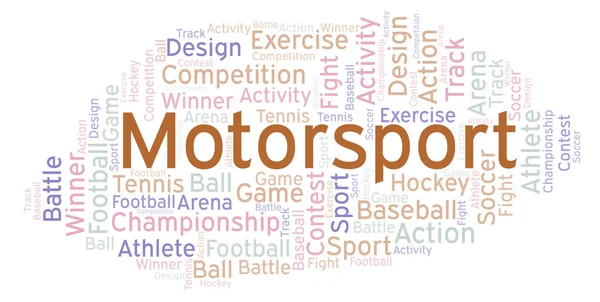 Motorsport Word Cloud Gemaakt Met Alleen Tekst — Stockfoto