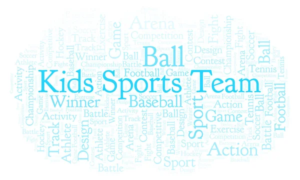 Kids Sportteam Word Cloud Gemaakt Met Alleen Tekst — Stockfoto