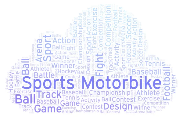 Sports Motorbike Nuvem Palavras Feito Apenas Com Texto — Fotografia de Stock