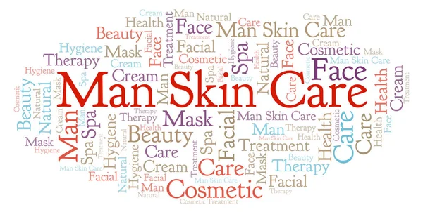 Man Skin Care Nuage Mots Wordcloud Fait Avec Texte Seulement — Photo