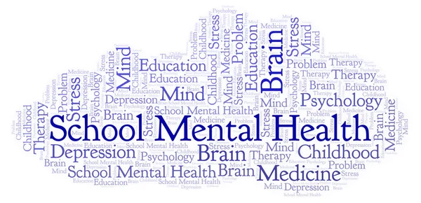 School Mental Health Word Cloud Wordcloud Made Text Only — Stock Photo, Image