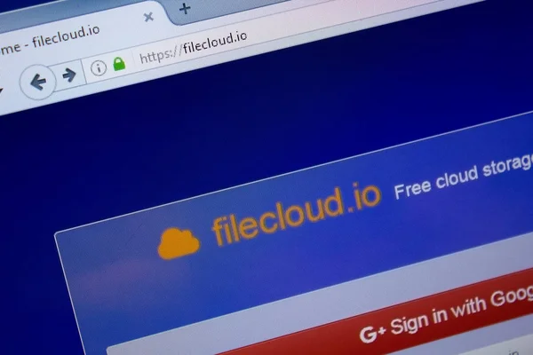 Ryazan Rusia September 2018 Laman Web File Cloud Pada Tampilan — Stok Foto