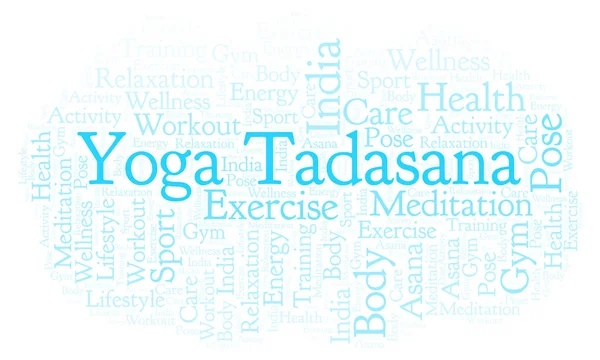 Yoga Tadasana Nuvem Palavras Wordcloud Feito Apenas Com Texto — Fotografia de Stock