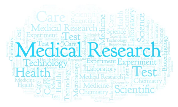 Medical Research Nuvem Palavras Wordcloud Feito Apenas Com Texto — Fotografia de Stock