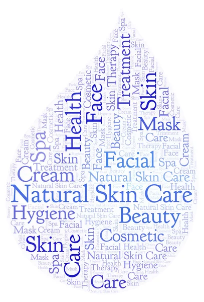 Natural Skin Care Nuage Mots Wordcloud Fait Avec Texte Seulement — Photo