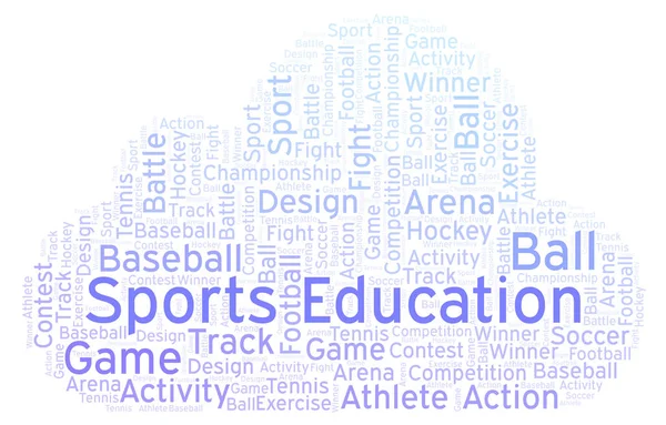 Sport Utbildning Word Cloud Med Endast Text — Stockfoto