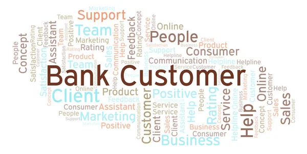 Bank Customer Word Cloud Made Text Only — Stock Photo, Image