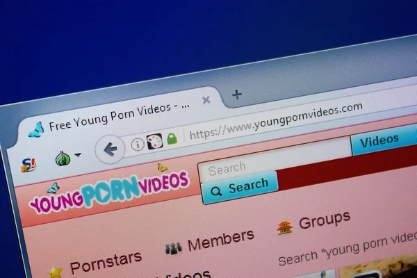 Ryazan Russia September 2018 Homepage Yong Porn Videos Website Display — Stock Photo, Image
