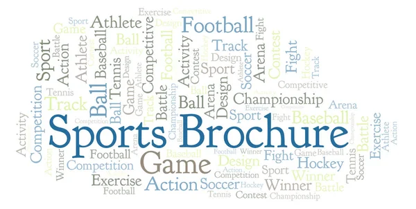 Sport Broschyr Word Cloud Med Endast Text — Stockfoto