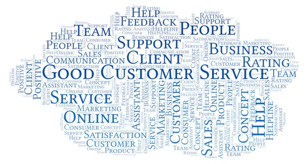 Buen Servicio Cliente Word Cloud Hecho Solo Con Texto —  Fotos de Stock