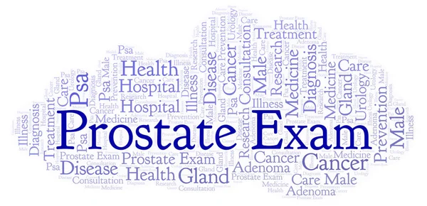 Prostate Exam Nuvem Palavras Wordcloud Feito Apenas Com Texto — Fotografia de Stock