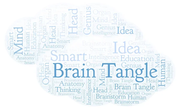 Nube Palabras Brain Tangle Wordcloud Hecho Solo Con Texto — Foto de Stock
