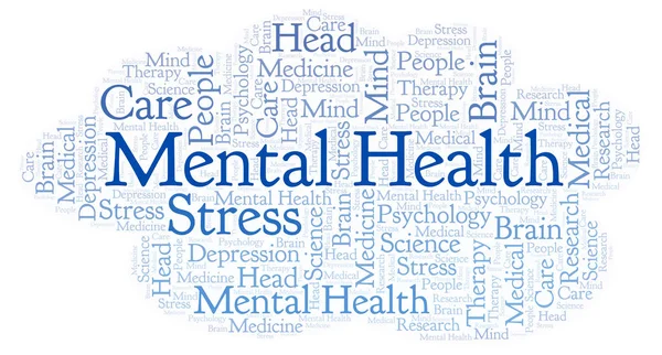 Mental Health Word Cloud Wordcloud Made Text Only — Stock Photo, Image