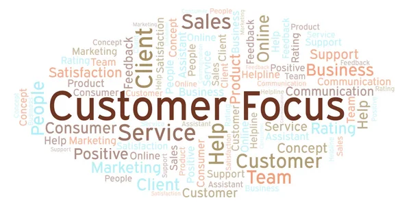 Customer Focus word cloud. Made with text only.