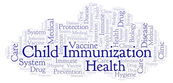 Gyermekek Immunizációs Szó Felhő Wordcloud Készült Csak Szöveg — Stock Fotó