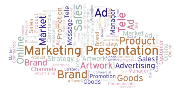 Word Cloud Text Marketing Presentation Wordcloud Made Text Only — Stock Photo, Image