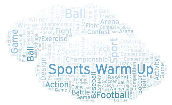 Sports Warm Nuvem Palavras Feito Apenas Com Texto — Fotografia de Stock