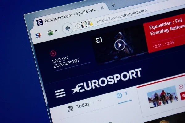 Url Eurosport Com の表示をリャザン ロシア 2018 ホームページのユーロ スポーツのウェブサイト — ストック写真