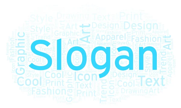 Slogan Word Cloud Wordcloud Realizzato Solo Con Testo — Foto Stock