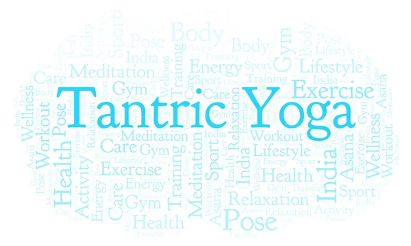 Yoga Tántrico Palabra Nube Wordcloud Hecho Solo Con Texto — Foto de Stock