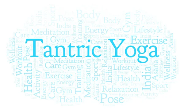 Tantrik Yoga Kelime Bulutu Yalnızca Metin Ile Yapılan Wordcloud — Stok fotoğraf