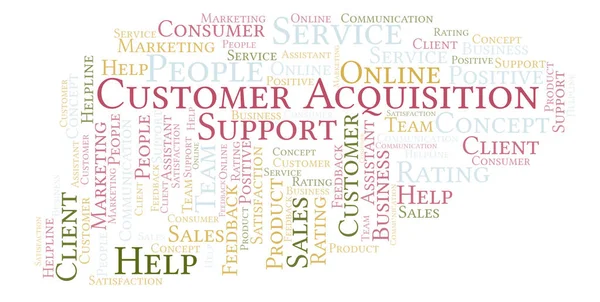 Customer Acquisition word cloud. Made with text only.