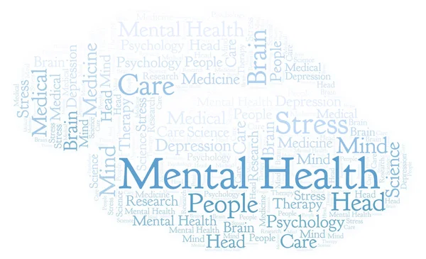 Nube Palabras Salud Mental Wordcloud Hecho Solo Con Texto — Foto de Stock