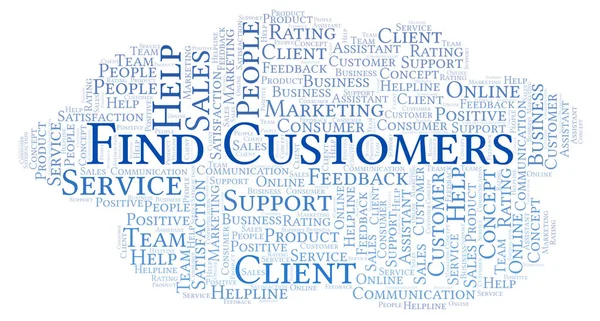 Find Customers word cloud. Made with text only.