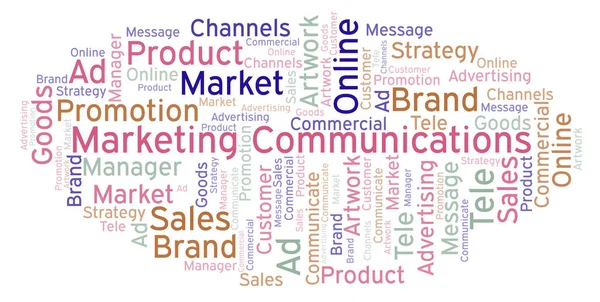 Nuvem Palavras Com Texto Marketing Communications Wordcloud Feito Apenas Com — Fotografia de Stock