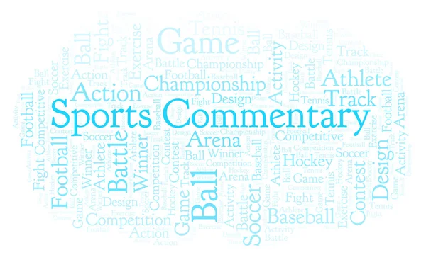 Sports Commentary Word Cloud Feito Apenas Com Texto — Fotografia de Stock