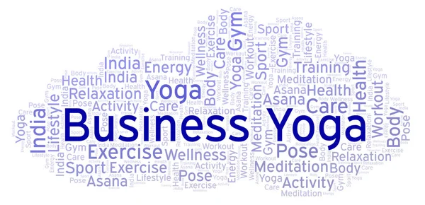 Negocios Yoga Palabra Nube Wordcloud Hecho Solo Con Texto — Foto de Stock