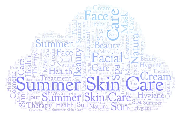 Summer Skin Care Nuage Mots Wordcloud Fait Avec Texte Seulement — Photo