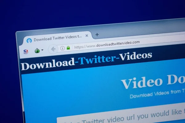 Ryazan Rusya Eylül 2018 Ana Url Ekranda Downloadtwittervideo Sitesinin Downloadtwittervideo — Stok fotoğraf