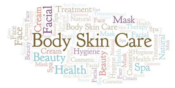 Body Skin Care Nuage Mots Wordcloud Fait Avec Texte Seulement — Photo