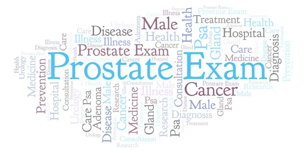 Prostate Exam Nuvem Palavras Wordcloud Feito Apenas Com Texto — Fotografia de Stock