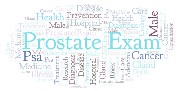 Prostate Exam Nuvem Palavras Wordcloud Feito Apenas Com Texto — Fotografia de Stock