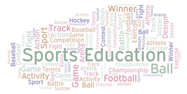 Sport Utbildning Word Cloud Med Endast Text — Stockfoto