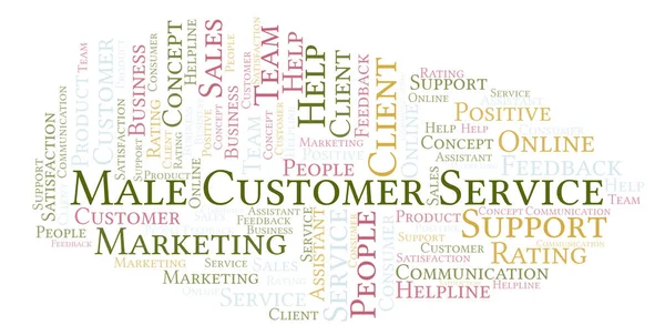 Male Customer Service word cloud. Made with text only.
