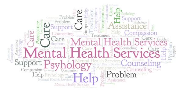 Mental Health Services Word Cloud Wordcloud Made Text Only — Stock Photo, Image