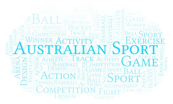Australische Sport Word Cloud Gemaakt Met Alleen Tekst — Stockfoto