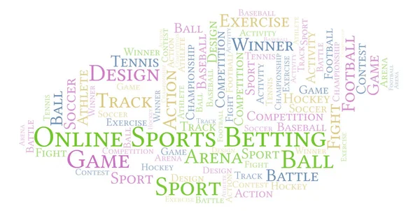 Online Sports Betting Nuvem Palavras Feito Apenas Com Texto — Fotografia de Stock