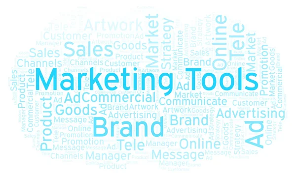 Word Cloud Instrumente Marketing Text Wordcloud Realizat Numai Text — Fotografie, imagine de stoc