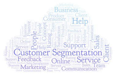 Müşteri Segmentasyonu kelime bulutu. Yalnızca metin ile yapılan.