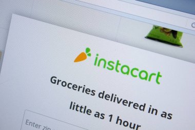 Ryazan, Rusya - 09 Eylül 2018: Instacart ana web sitesi Pc, url - Instacart.com görüntüleme.