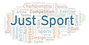 Sadece spor kelime bulutu. Yalnızca metin ile yapılan.