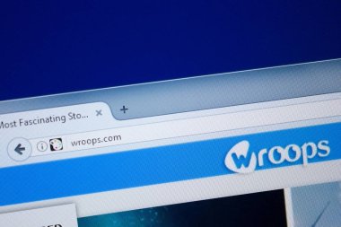 Ryazan, Rusya - 09 Eylül 2018: Wroops ana web sitesi Pc, url - Wroops.com görüntüleme.