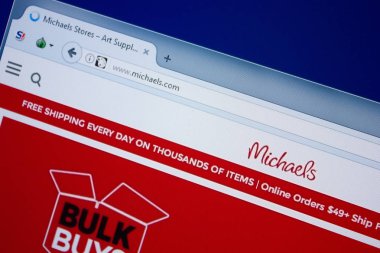 Ryazan, Rusya - 09 Eylül 2018: Michaels ana web sitesi Pc, url - Michaels.com görüntüleme.