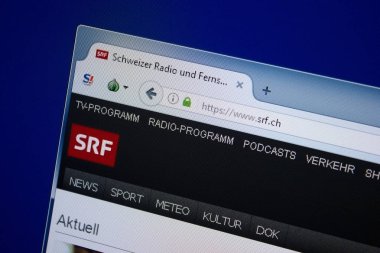 Ryazan, Rusya - 09 Eylül 2018: BAV ana web sitesi Pc, url - Srf.ch görüntüleme.